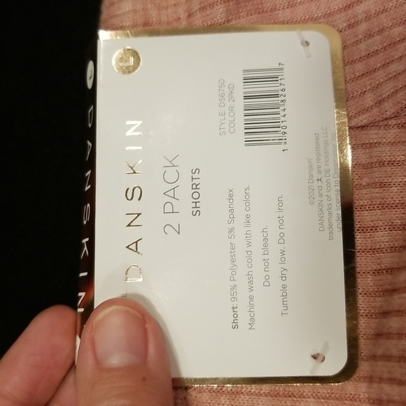 💕DANSKIN💕 PJ Print & Solid Ribbed PJ Shorts 2Pk Pink & White Pattern Large NWT - Picture 8 of 8